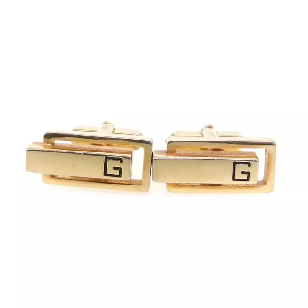 GIVENCHY Cufflinks G Mark Gold Plated Authentic used